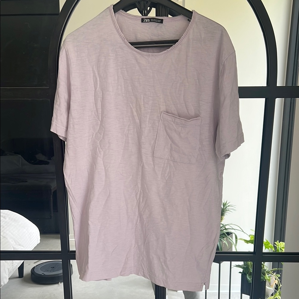Zara Pink Short Sleeve Tee Relaxed Fit